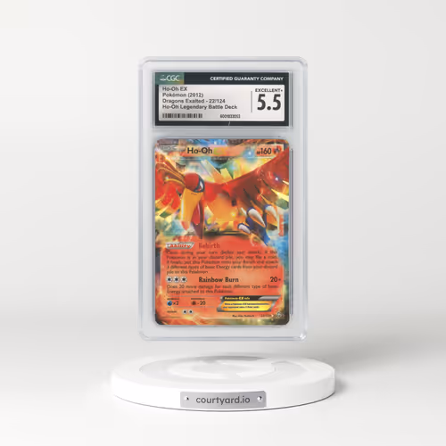 2012 Dragons Exalted #22/124 Ho-Oh EX - Ho-Oh Legendary Battle Deck (Holo Lines are 45 Deg.) Sheen Holo (CGC 5.5 EX+)