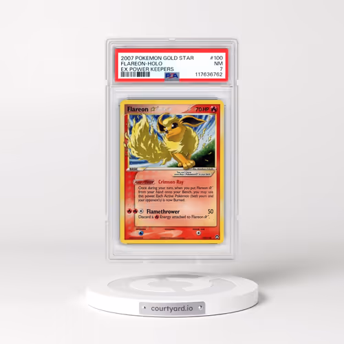 2007 Pokémon EX Power Keepers #100 Flareon - Holo Gold Star (PSA 7 NM)