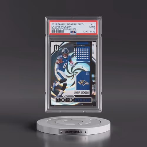 2018 Panini Unparalleled Rookie Focus #LJ Lamar Jackson - Whirl (PSA 9 MINT)