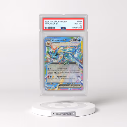 2025 Pokémon Pre EN-Prismatic Evolutions #023 Vaporeon EX - Holo (PSA 10 GEM MINT)