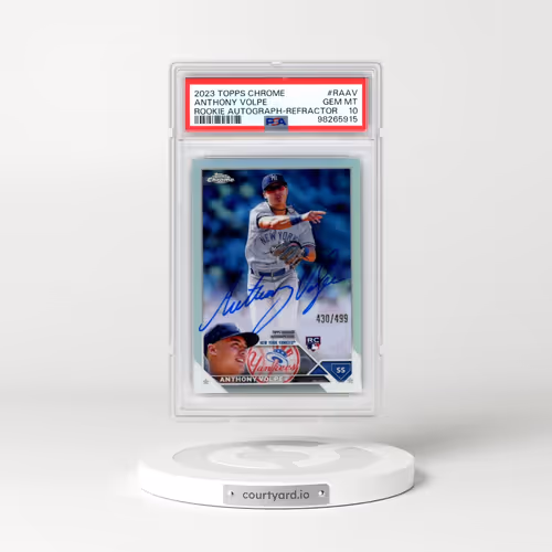 2023 Topps Chrome Rookie Autograph #RAAV Anthony Volpe - Refractor (PSA 10 GEM MINT)
