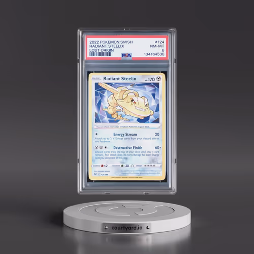 2022 Pokémon Sword & Shield Lost Origin #124 Radiant Steelix - Holo (PSA 8 NM-MT)