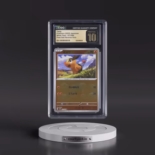 2025 White Flare - sv11W #011/086 Tepig - Reverse Holo Poké Ball (CGC 10 PRISTINE)