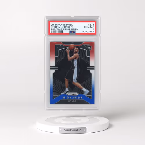 2019 Panini Prizm #273 Keldon Johnson - Red/White/Blue Prizm (PSA 10 GEM MINT)