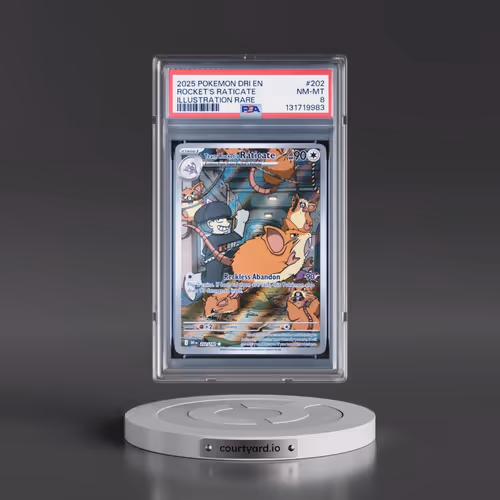 2025 Pokémon Dri EN-Destined Rivals #202 Team Rocket's Raticate - Illustration Rare (PSA 8 NM-MT)