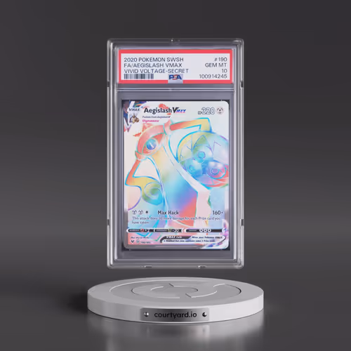 2020 Pokémon Sword & Shield Vivid Voltage #190 Aegislash Vmax - Full Art Secret (PSA 10 GEM MINT)