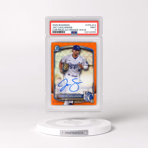 2025 Bowman Chrome Prospect Autographs #CPAJCA Jac Caglianone - Orange Wave (PSA 9 MINT)