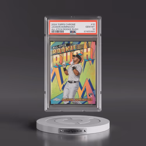 2024 Topps Chrome Chrome All Etch Rookie Rush #10 Jasson Dominguez (PSA 10 GEM MINT)