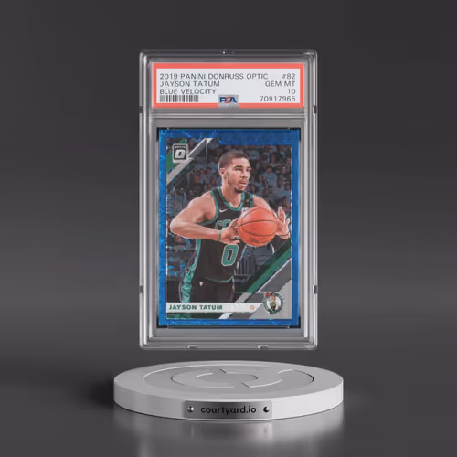 2019 Panini Donruss Optic #82 Jayson Tatum - Blue Velocity (PSA 10 GEM MINT)