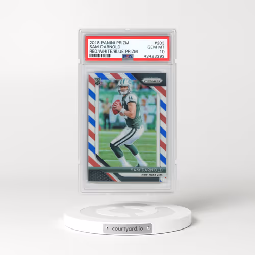 2018 Panini Prizm #203 Sam Darnold - Red/White/Blue Prizm (PSA 10 GEM MINT)