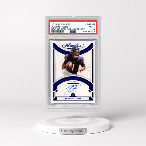 2021 Panini Flawless Rookie Gems Signatures #RGSJFI Justin Fields - Sapphire (PSA 9 MINT)
