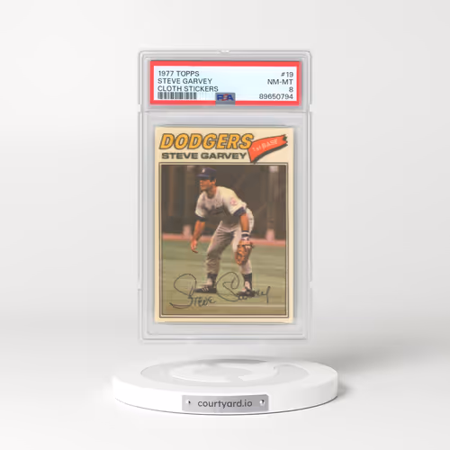1977 Topps Cloth Stickers #19 Steve Garvey (PSA 8 NM-MT)