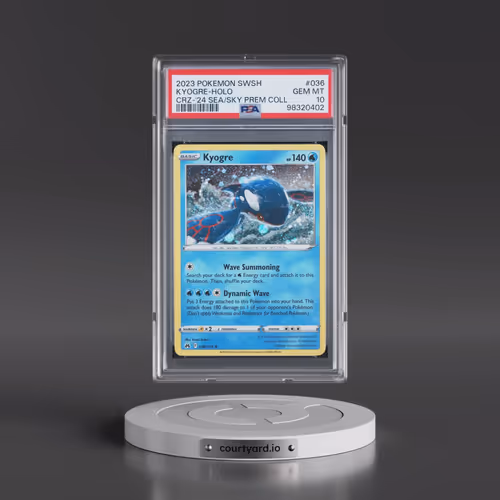 2023 Pokémon Sword and Shield Crown Zenith #036 Kyogre - Holo 2024 Sea & Sky Premium Collection (PSA