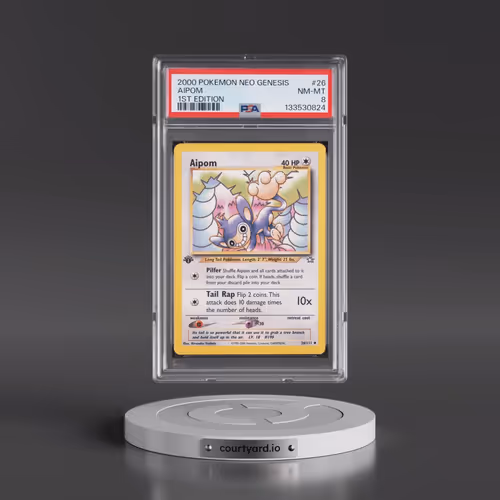 2000 Pokémon Neo Genesis #26 Aipom - 1st Edition (PSA 8 NM-MT)