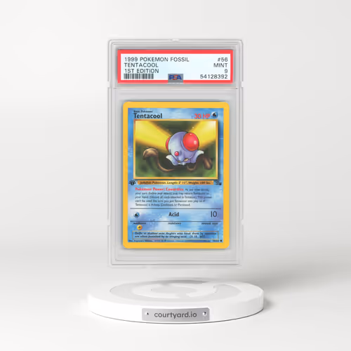 1999 Pokémon Fossil #56 Tentacool - 1st Edition (PSA 9 MINT)