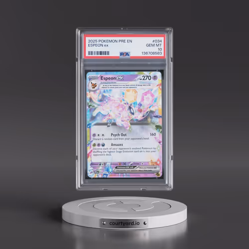 2025 Pokémon Pre EN-Prismatic Evolutions #034 Espeon EX - Holo (PSA 10 GEM MINT)