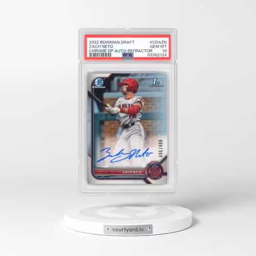 2022 Bowman Draft Chrome Draft Pick Autographs #CDAZN Zach Neto - Refractor (PSA 10 GEM MINT)