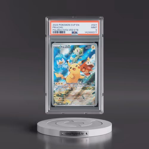 2023 Pokémon Svp EN-SV Black Star Promo #027 Pikachu - Paldea Evolved Elite Trainer Box (PSA 9 MINT)