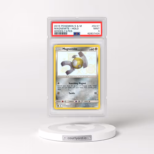 2019 Pokémon Sun & Moon Hidden Fates #SV27 Magnemite - Holo (PSA 9 MINT)