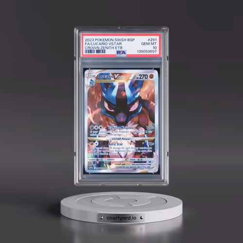 2023 Pokémon Swsh Black Star Promo #291 Lucario Vstar - Full Art Crown Zenith Elite Trainer Box (PSA