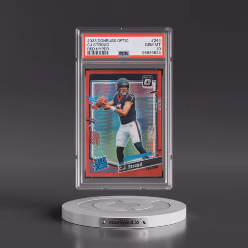 2023 Panini Donruss Optic #244 CJ Stroud - Red Hyper (PSA 10 GEM MINT)