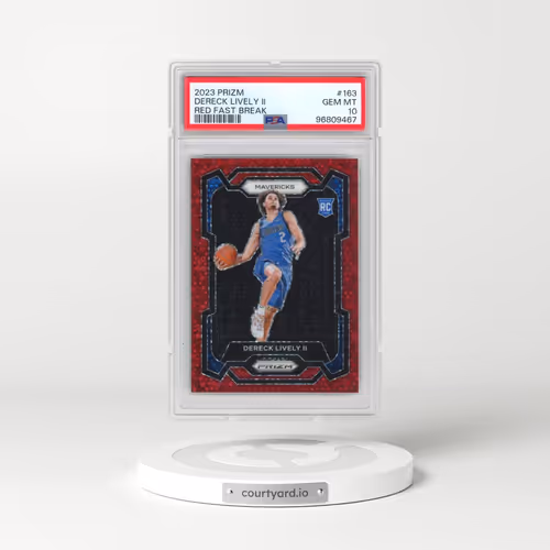 2023 Panini Prizm #163 Dereck Lively II - Red Fast Break (PSA 10 GEM MINT)