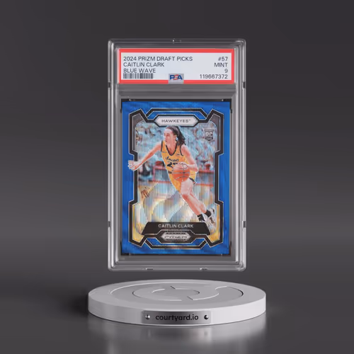 2024 Panini Prizm Draft Picks #57 Caitlin Clark - Blue Wave (PSA 9 MINT)
