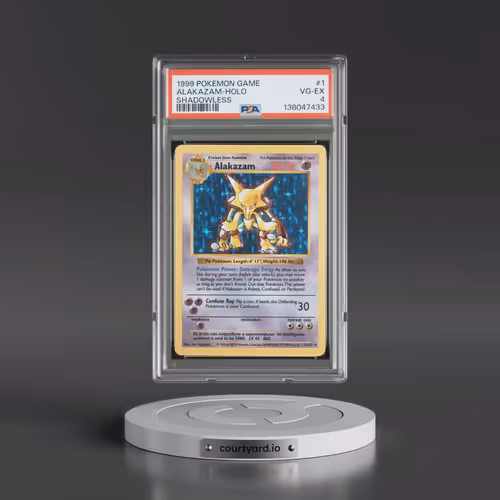 1999 Pokémon Game #1 Alakazam - Holo Shadowless (PSA 4 VG-EX)