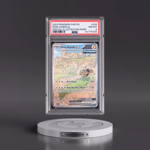 2023 Pokémon Par EN-Paradox Rift #248 Iron Hands EX - Holo Special Illustration Rare (PSA 8 NM-MT)