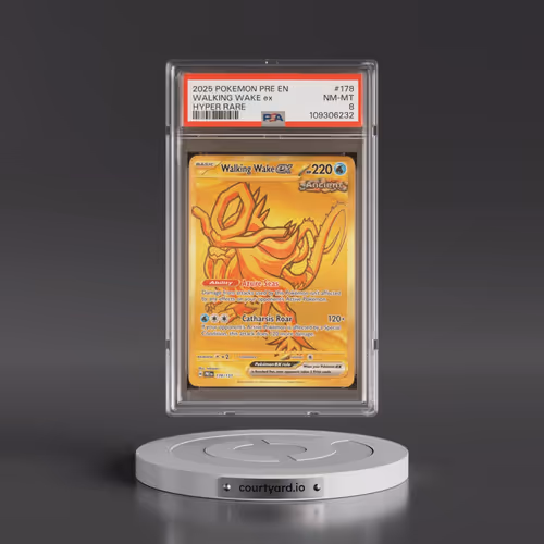 2025 Pokémon Pre EN-Prismatic Evolutions #178 Walking Wake EX - Holo Hyper Rare (PSA 8 NM-MT)