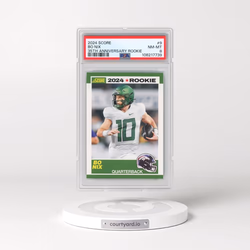 2024 Panini Score 35th Anniversary Rookie #9 Bo Nix (PSA 8 NM-MT)