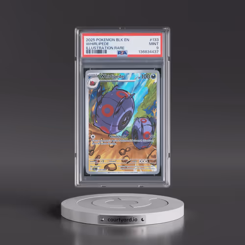 2025 Pokémon Blk EN-Black Bolt #133 Whirlipede - Illustration Rare (PSA 9 MINT)