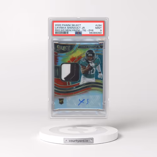 2020 Panini Select Rookie Signature Memorabilia Prizm #LSH Laviska Shenault Jr. - Tie-Dye (PSA 9 MIN