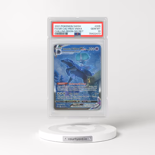 2021 Pokémon Sword & Shield Chilling Reign #205 Shadow Rider Calyrex Vmax - Full Art Secret (PSA 10 GEM MINT)