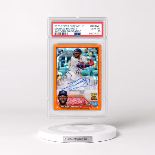 2023 Topps Chrome Logofractor Edition Refractor Chrome Autograph #RCAMH Michael Harris II - Orange R
