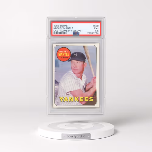 1969 Topps #500 Mickey Mantle - Last Name in Yellow (PSA 5.5 EX+)
