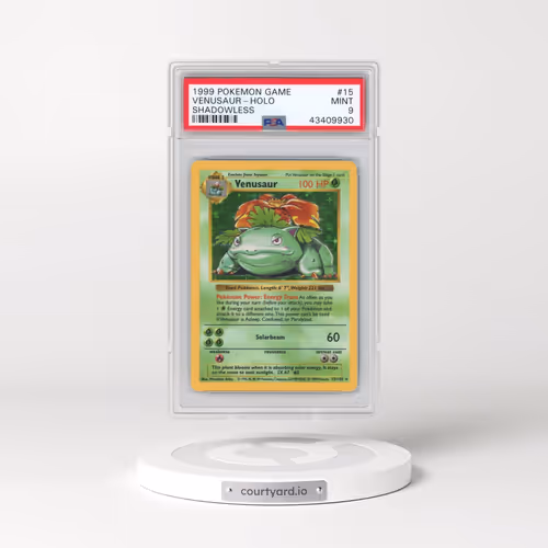 1999 Pokémon Game #15 Venusaur - Holo Shadowless (PSA 9 MINT)