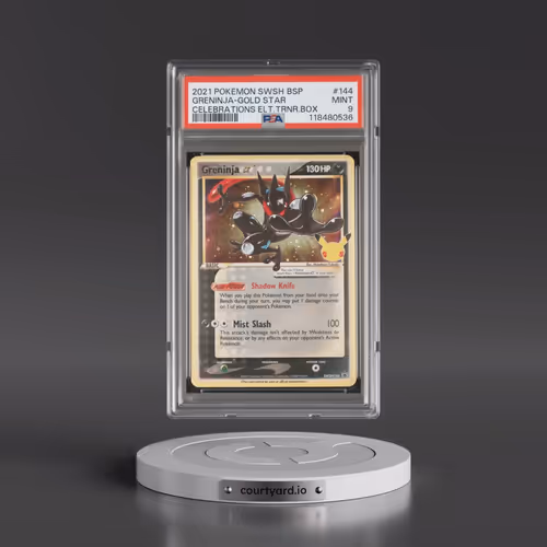 2021 Pokémon Swsh Black Star Promo #144 Greninja-Gold Star - Celebrations Elite Trainer Box (PSA 9 M