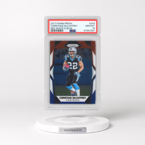 2017 Panini Prizm #249 Christian McCaffrey - Red White & Blue (PSA 10 GEM MINT)