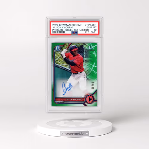 2022 Bowman Chrome Prospect Autographs #CPAJCO Jaison Chourio - Green Refractor (PSA 10 GEM MINT)