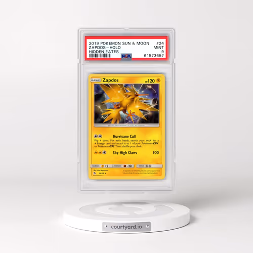 2019 Pokémon Sun & Moon Hidden Fates #24 Zapdos - Holo (PSA 9 MINT)