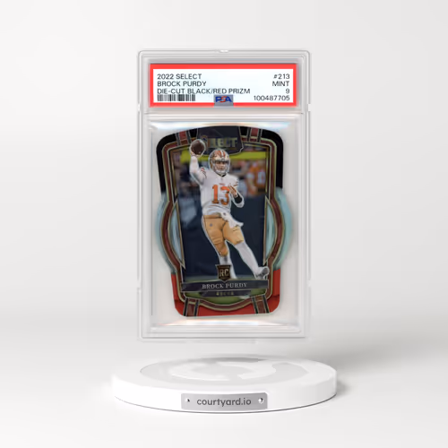 2022 Panini Select #213 Brock Purdy - Die-Cut Black/Red Prizm (PSA 9 MINT)