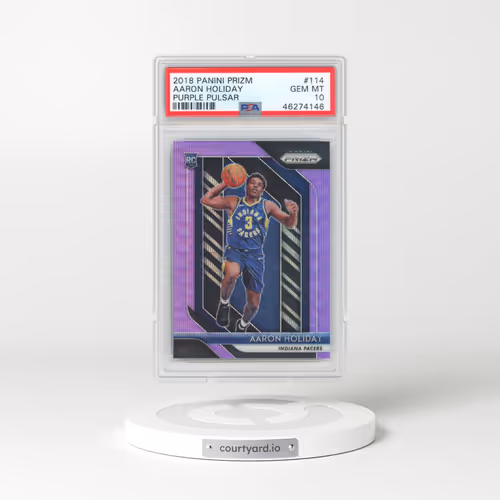 2018 Panini Prizm #114 Aaron Holiday - Purple Pulsar (PSA 10 GEM MINT)