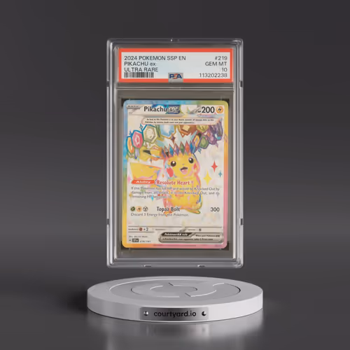 2024 Pokémon Ssp EN-Surging Sparks #219 Pikachu EX - Holo Ultra Rare (PSA 10 GEM MINT)