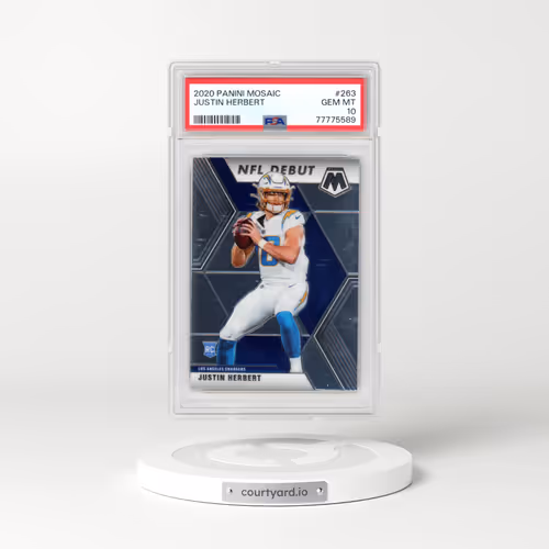 2020 Panini Mosaic #263 Justin Herbert (PSA 10 GEM MINT)