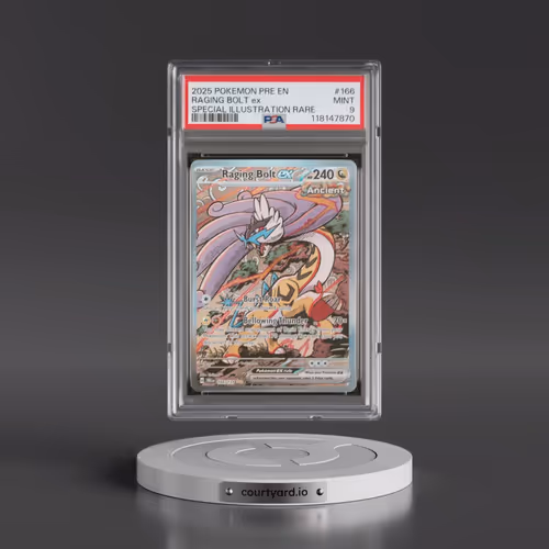 2025 Pokémon Pre EN-Prismatic Evolutions #166 Raging Bolt EX - Holo Special Illustration Rare (PSA 9