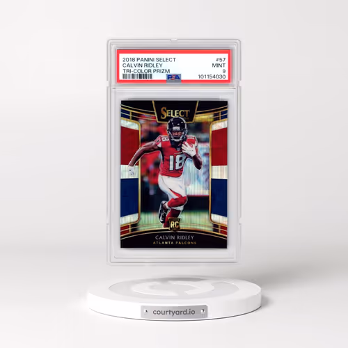 2018 Panini Select #57 Calvin Ridley - Tri-Color Prizm (PSA 9 MINT)