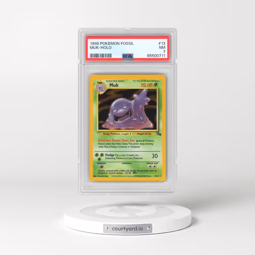 1999 Pokémon Fossil #13 Muk - Holo (PSA 7 NM)