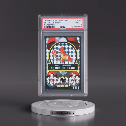 1997 Pocket Monsters Sealdass Series 1 #004 Hitokage-Prism (PSA 8 NM-MT)