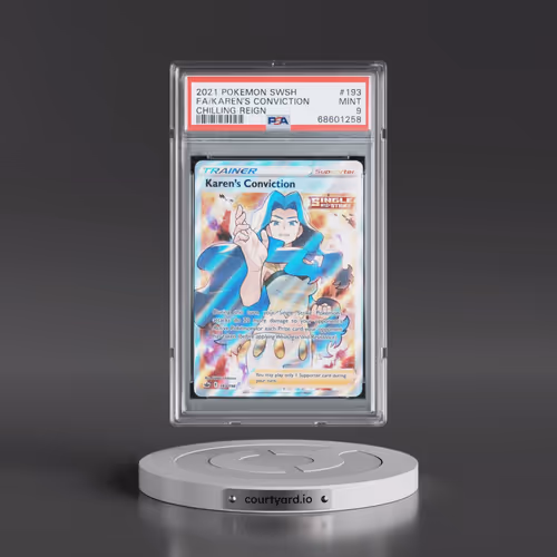 2021 Pokémon Sword & Shield Chilling Reign #193 Karen's Conviction - Full Art (PSA 9 MINT)